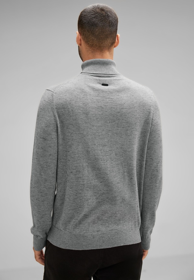STREET ONE MEN Rollkragenpullover in Melange Optik