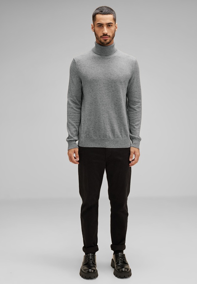 STREET ONE MEN Rollkragenpullover in Melange Optik