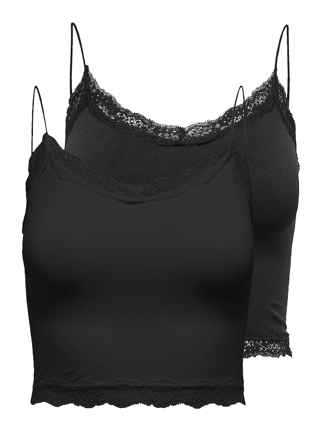 ONLY Trägertop »ONLVICKY LACE SEAML 2-PACK CROPPED TOP« Packung, 2 Stk.