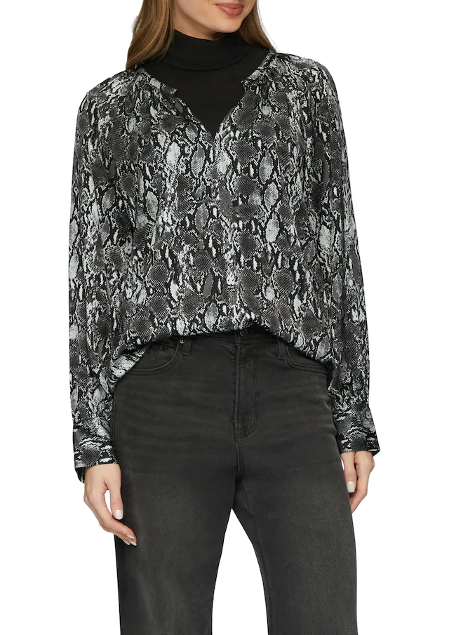 s.Oliver Langarmbluse mit All-Over Print
