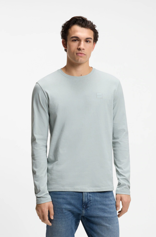 BOSS ORANGE Langarmshirt »Tacks« mit Markenlogo auf der Brust
