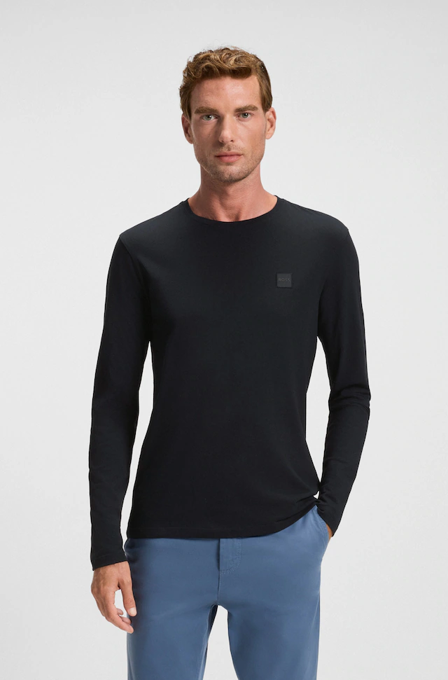 BOSS ORANGE Langarmshirt »Tacks« mit Markenlogo auf der Brust