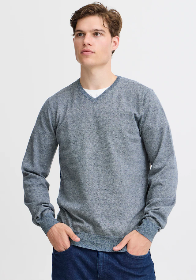 Blend V-Ausschnitt-Pullover »BHBRUTON V-neck« aus Polyester, Regular Fit, in normaler Länge