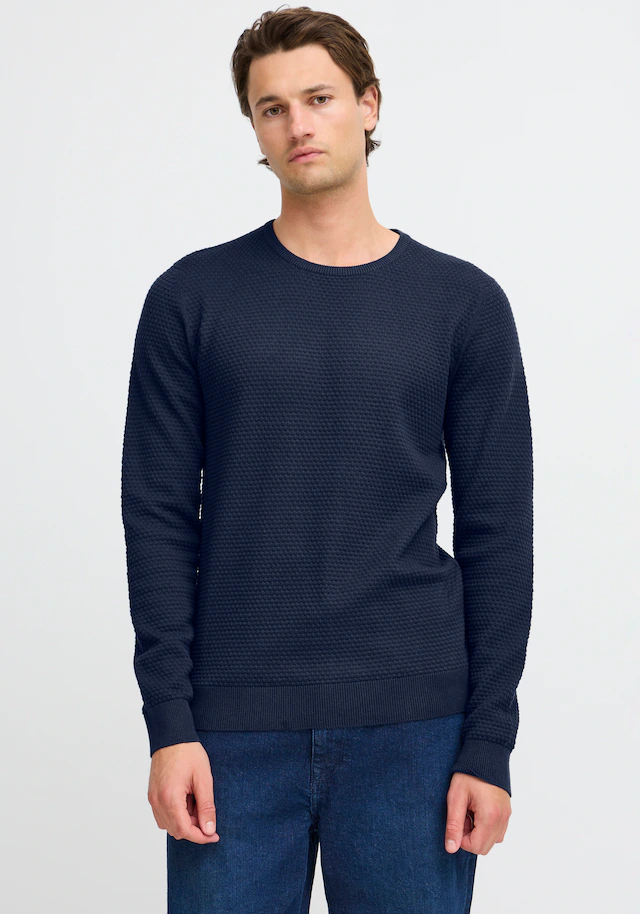 Blend Rundhalspullover »BHREDHILL crewneck« mit Markenlabel, aus Baumwolle, Slim Fit, ohne Verschluss