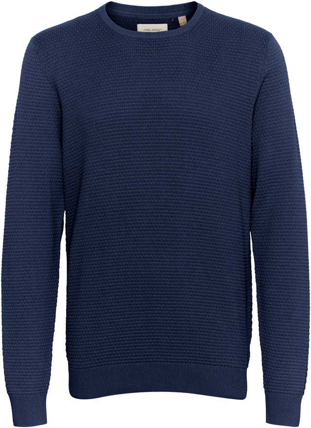 Blend Rundhalspullover »BHREDHILL crewneck« mit Markenlabel, aus Baumwolle, Slim Fit, ohne Verschluss