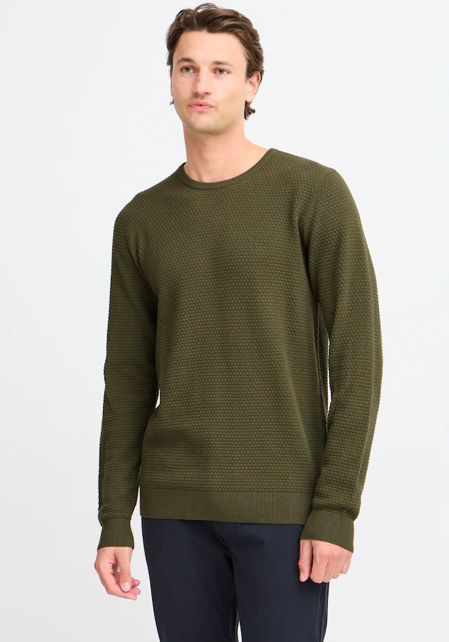 Blend Rundhalspullover »BHREDHILL crewneck« mit Markenlabel, aus Baumwolle, Slim Fit, ohne Verschluss