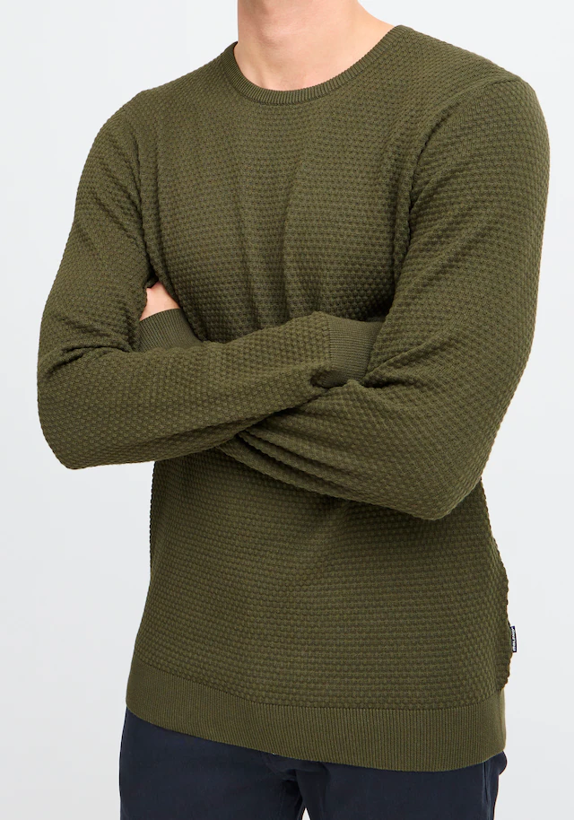 Blend Rundhalspullover »BHREDHILL crewneck« mit Markenlabel, aus Baumwolle, Slim Fit, ohne Verschluss