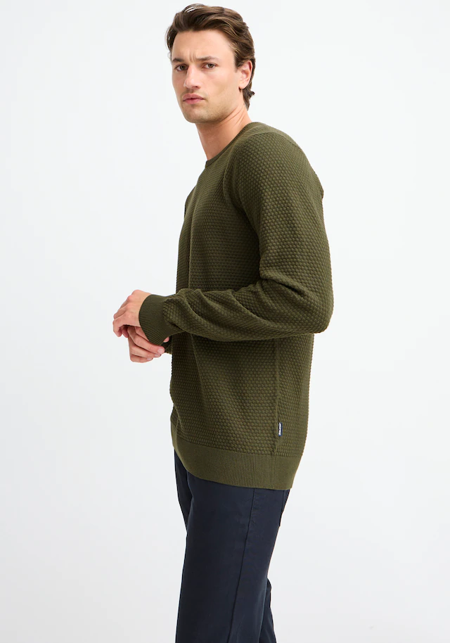Blend Rundhalspullover »BHREDHILL crewneck« mit Markenlabel, aus Baumwolle, Slim Fit, ohne Verschluss