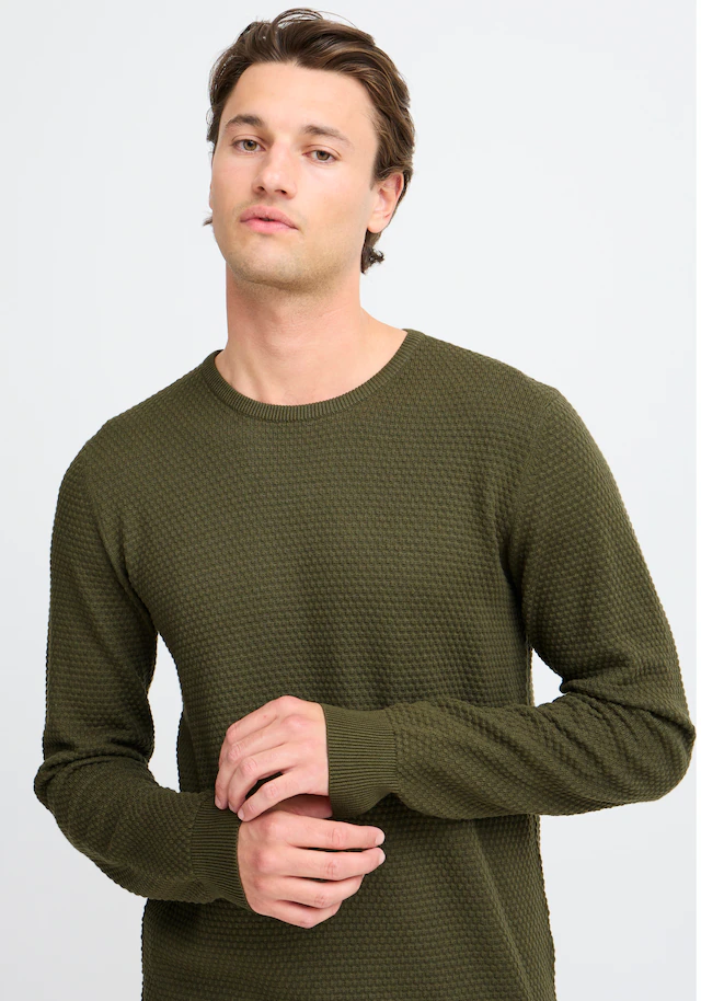 Blend Rundhalspullover »BHREDHILL crewneck« mit Markenlabel, aus Baumwolle, Slim Fit, ohne Verschluss