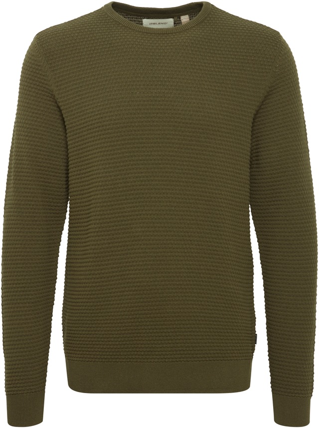 Blend Rundhalspullover »BHREDHILL crewneck« mit Markenlabel, aus Baumwolle, Slim Fit, ohne Verschluss