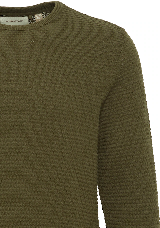 Blend Rundhalspullover »BHREDHILL crewneck« mit Markenlabel, aus Baumwolle, Slim Fit, ohne Verschluss