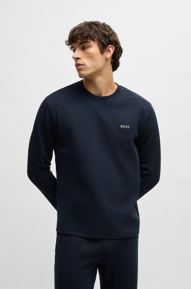 BOSS Pyjamaoberteil »Waffle LS-Shirt«