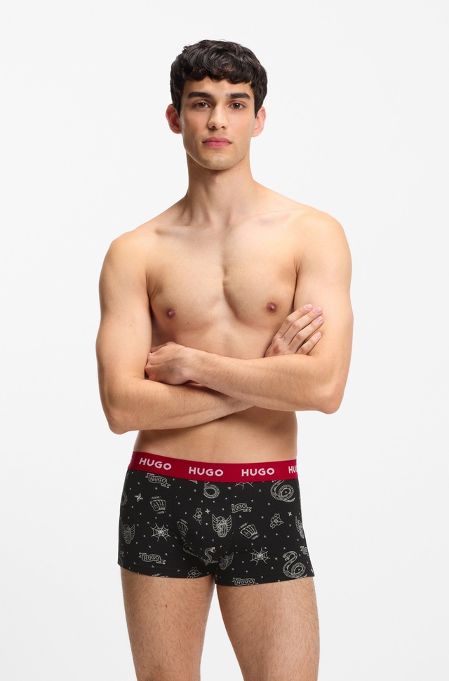 HUGO Underwear Trunk »TRUNK TRIPLET DESIGN« Packung, 3 Stk. mit Logobund
