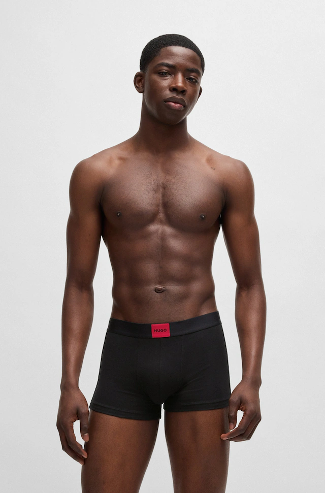 HUGO Underwear Trunk Set, 3 Stk. mit kontrastfarbenen Logobadge