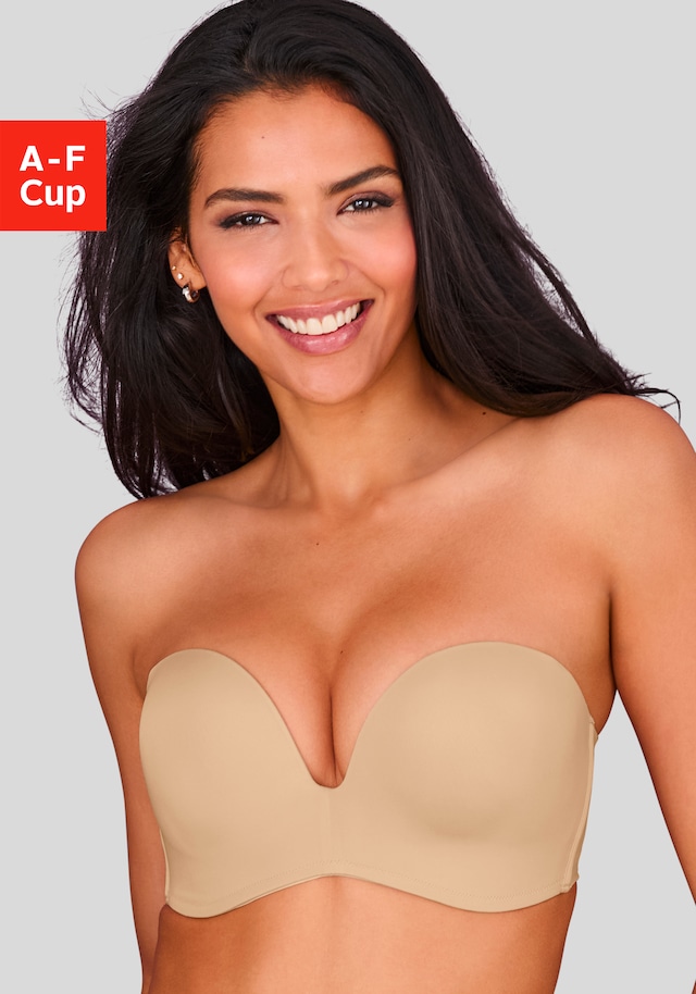 LASCANA Multiway-BH », Dirndl-BH, BH ohne Träger, T-Shirt-BH, Trägerloser BH, Push-up-BH« mit 3 Tragevarianten, große Größen, Sommer