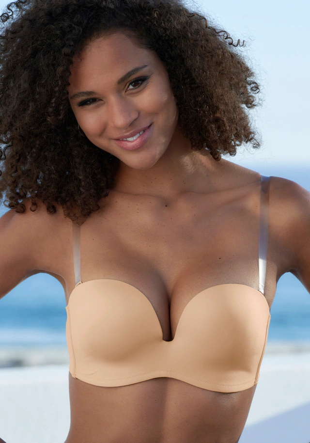 LASCANA Multiway-BH », Dirndl-BH, BH ohne Träger, T-Shirt-BH, Trägerloser BH, Push-up-BH« mit 3 Tragevarianten, große Größen, Sommer