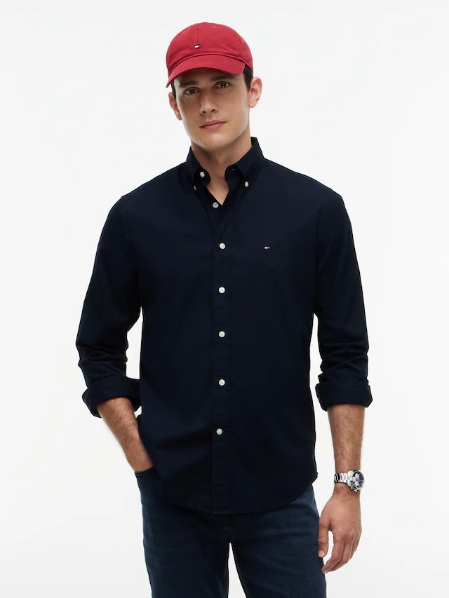Tommy Hilfiger Langarmhemd »CORE FLEX POPLIN SOLID Regular Fit SHIRT« Regular Fit Flex Cotton