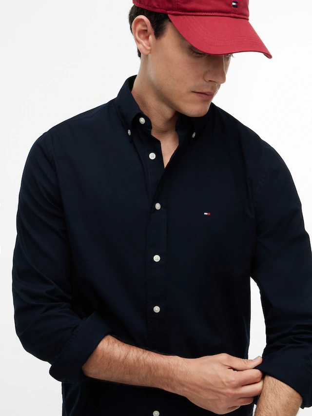Tommy Hilfiger Langarmhemd »CORE FLEX POPLIN SOLID Regular Fit SHIRT« Regular Fit Flex Cotton