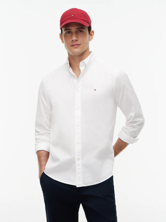 Tommy Hilfiger Langarmhemd »CORE FLEX POPLIN SOLID Regular Fit SHIRT« Regular Fit Flex Cotton