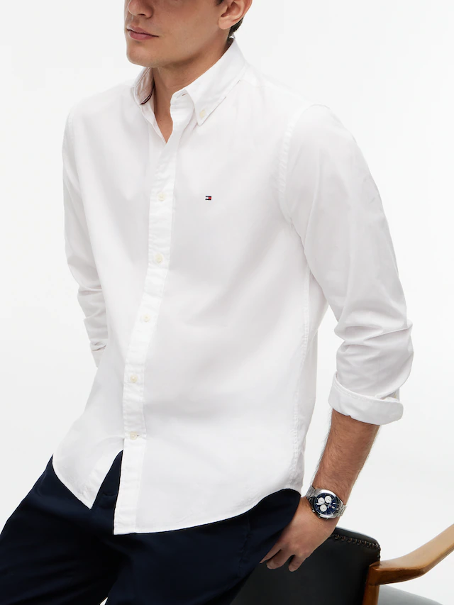 Tommy Hilfiger Langarmhemd »CORE FLEX POPLIN SOLID Regular Fit SHIRT« Regular Fit Flex Cotton