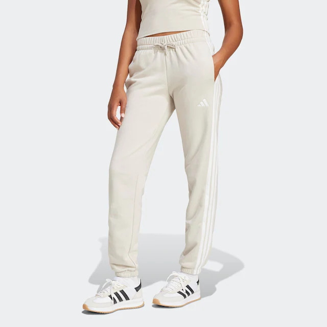 adidas Sportswear Sporthose »ESSENTIALS 3-STREIFEN FRENCH TERRY CUFFED« Reguläre Passform, mittelhoher Bund, weiches French Terry Material