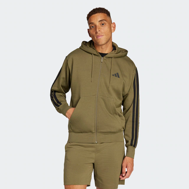adidas Sportswear Sweatjacke »ESSENTIALS 3-STREIFEN« für Laufen und Sportmode, mit Reißverschluss