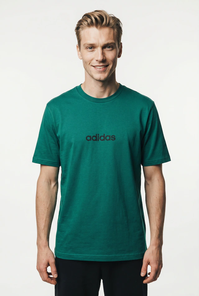 adidas Sportswear T-Shirt »ESSENTIALS LINEAR SINGLE JERSEY« überschnittene Schultern, Kurzarmdesign, aus Baumwolljersey