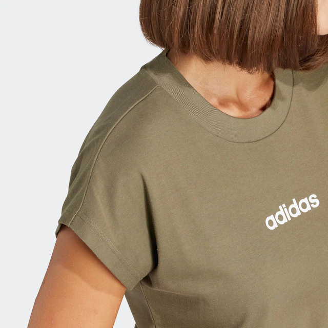 adidas Sportswear T-Shirt »ESSENTIALS LINEAR COTTON« sportlicher Stil, Kurzarm, ohne Verschluss, aus Baumwolle