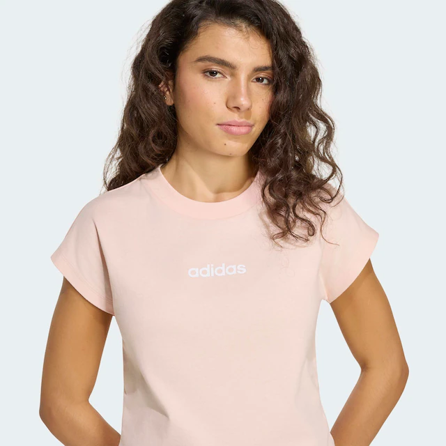 adidas Sportswear T-Shirt »ESSENTIALS LINEAR COTTON« sportlicher Stil, Kurzarm, ohne Verschluss, aus Baumwolle