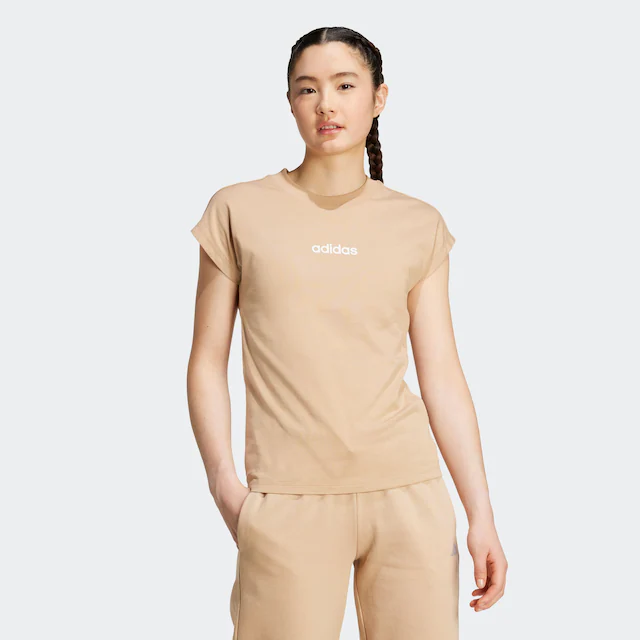 adidas Sportswear T-Shirt »ESSENTIALS LINEAR COTTON« sportlicher Stil, Kurzarm, ohne Verschluss, aus Baumwolle