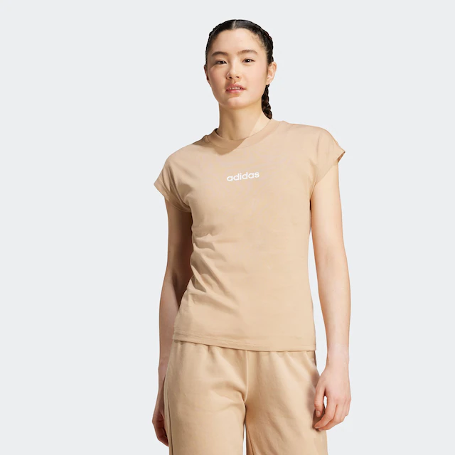 adidas Sportswear T-Shirt »ESSENTIALS LINEAR COTTON« sportlicher Stil, Kurzarm, ohne Verschluss, aus Baumwolle