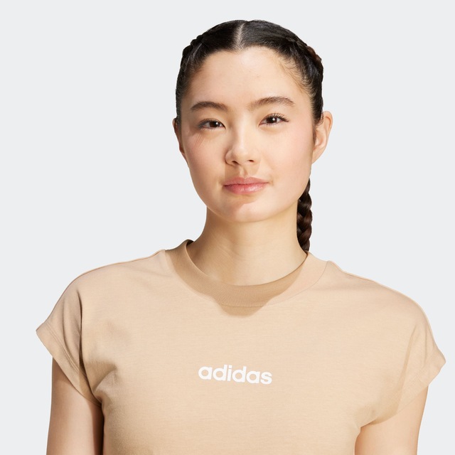 adidas Sportswear T-Shirt »ESSENTIALS LINEAR COTTON« sportlicher Stil, Kurzarm, ohne Verschluss, aus Baumwolle