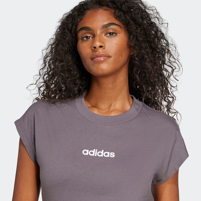 adidas Sportswear T-Shirt »ESSENTIALS LINEAR COTTON« sportlicher Stil, Kurzarm, ohne Verschluss, aus Baumwolle