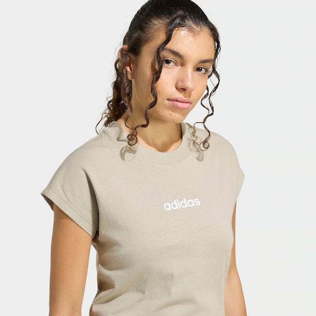 adidas Sportswear T-Shirt »ESSENTIALS LINEAR COTTON« sportlicher Stil, Kurzarm, ohne Verschluss, aus Baumwolle