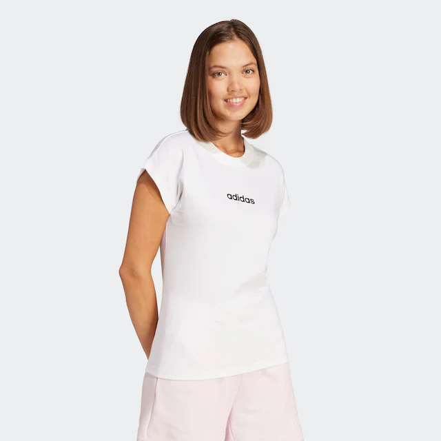 adidas Sportswear T-Shirt »ESSENTIALS LINEAR COTTON« sportlicher Stil, Kurzarm, ohne Verschluss, aus Baumwolle