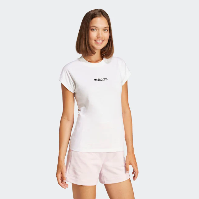 adidas Sportswear T-Shirt »ESSENTIALS LINEAR COTTON« sportlicher Stil, Kurzarm, ohne Verschluss, aus Baumwolle