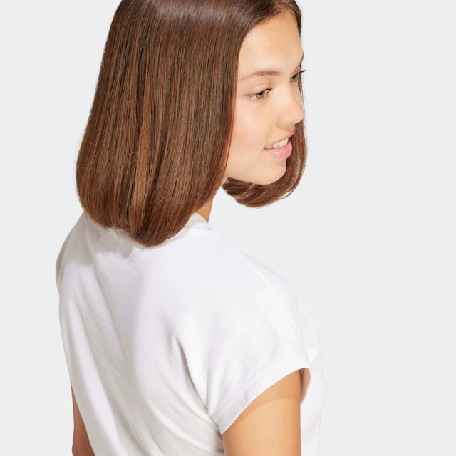 adidas Sportswear T-Shirt »ESSENTIALS LINEAR COTTON« sportlicher Stil, Kurzarm, ohne Verschluss, aus Baumwolle