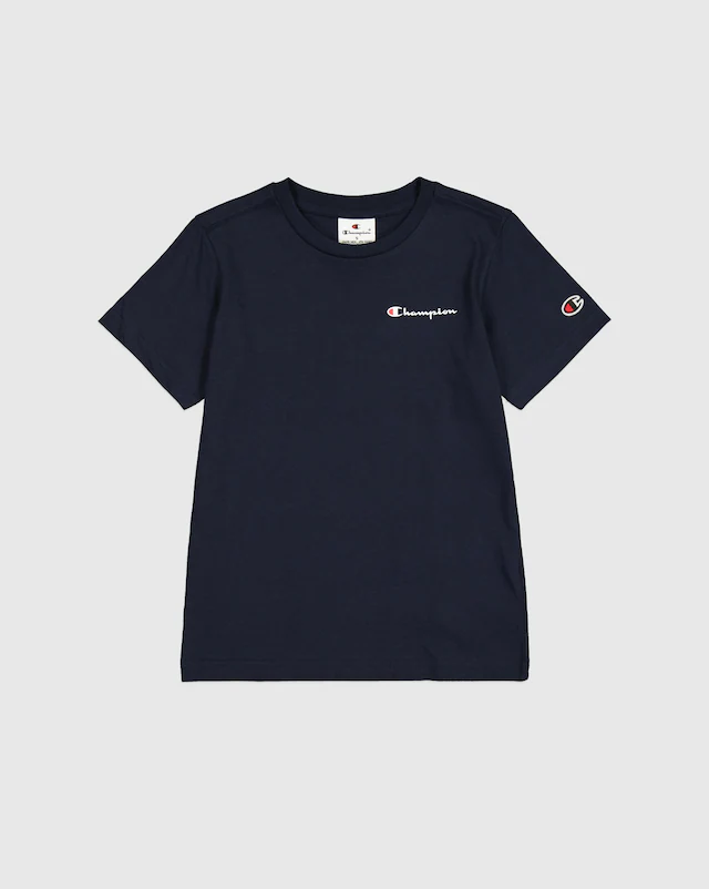 Champion T-Shirt für Kinder, mit Logodrucken, Kurzarm, aus Baumwolle, gerader Abschluss
