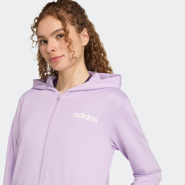 adidas Sportswear Trainingsanzug »ESSENTIALS LINEAR« 2 Stk. zweiteiliges Set, für Laufen, aus Polyester, mit Rippbündchen