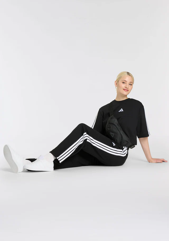 adidas Sportswear Sporthose »ESSENTIALS 3-STREIFEN OPEN-HEM FRENCH TERRY«