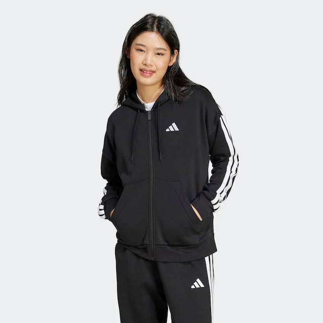 adidas Sportswear Kapuzensweatjacke »ESSENTIALS 3-STREIFEN FLEECE«