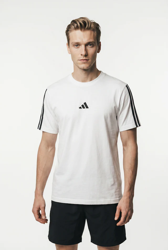 adidas Sportswear T-Shirt »ESSENTIALS 3-STREIFEN SINGLE JERSEY« mit sportlichem Stil, Kurzarm, ohne Verschluss, aus Baumwolle