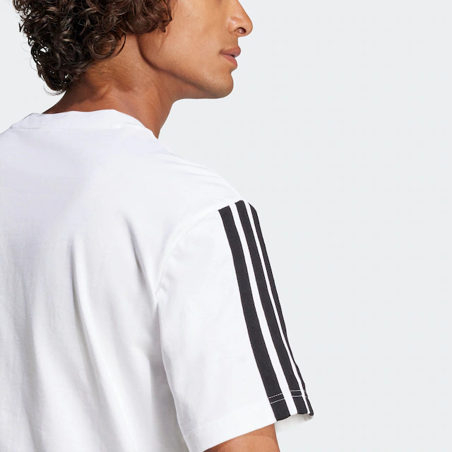adidas Sportswear T-Shirt »ESSENTIALS 3-STREIFEN SINGLE JERSEY« mit sportlichem Stil, Kurzarm, ohne Verschluss, aus Baumwolle