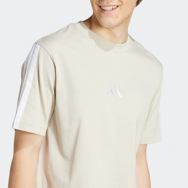 adidas Sportswear T-Shirt »ESSENTIALS 3-STREIFEN SINGLE JERSEY« mit sportlichem Stil, Kurzarm, ohne Verschluss, aus Baumwolle
