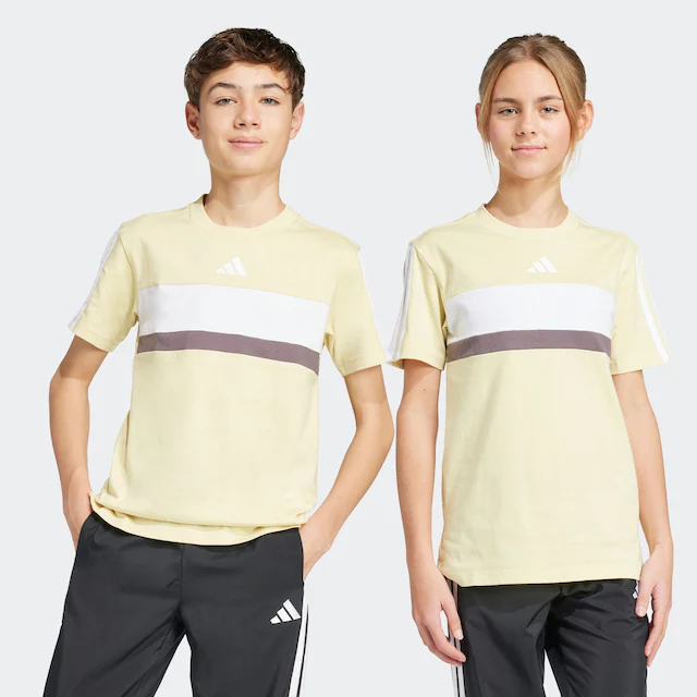 adidas Sportswear T-Shirt »SEASONAL ESSENTIALS TIBERIO 3-STREIFEN KIDS« für Kinder, mit Rundhalsausschnitt, Kurzarm, ohne Verschluss