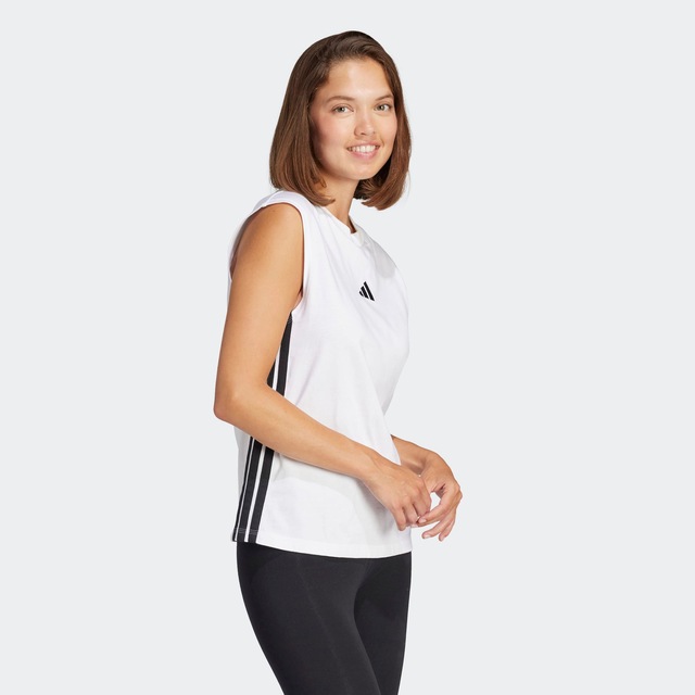 adidas Sportswear Tanktop »ESSENTIALS 3-STREIFEN COTTON LIFESTYLE« mit Rundhalsausschnitt, ohne Verschluss, für Erwachsene, aus Baumwolle