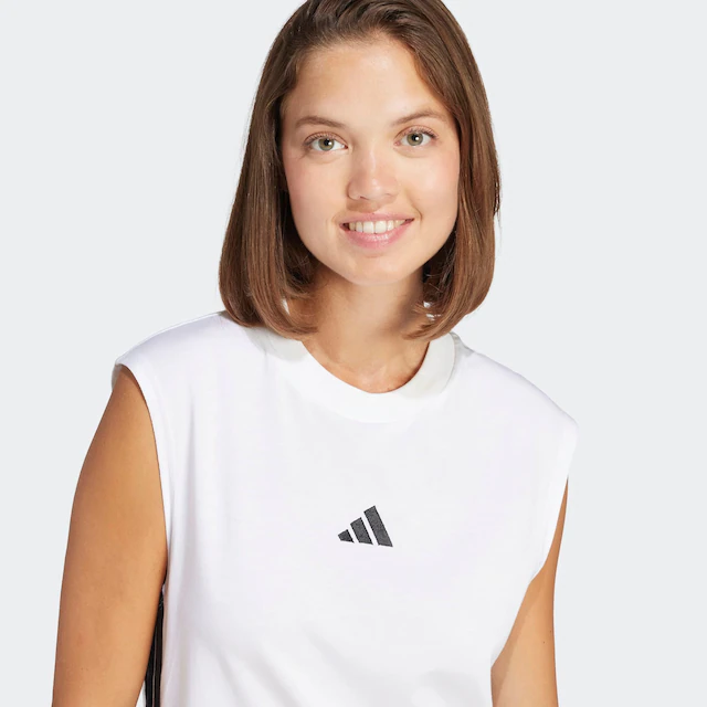 adidas Sportswear Tanktop »ESSENTIALS 3-STREIFEN COTTON LIFESTYLE« mit Rundhalsausschnitt, ohne Verschluss, für Erwachsene, aus Baumwolle