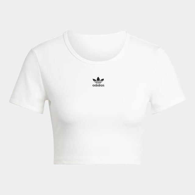 adidas Originals T-Shirt »ESS RIB TEE« figurbetonte Passform, schmaler Schnitt, kürzerer Schnitt
