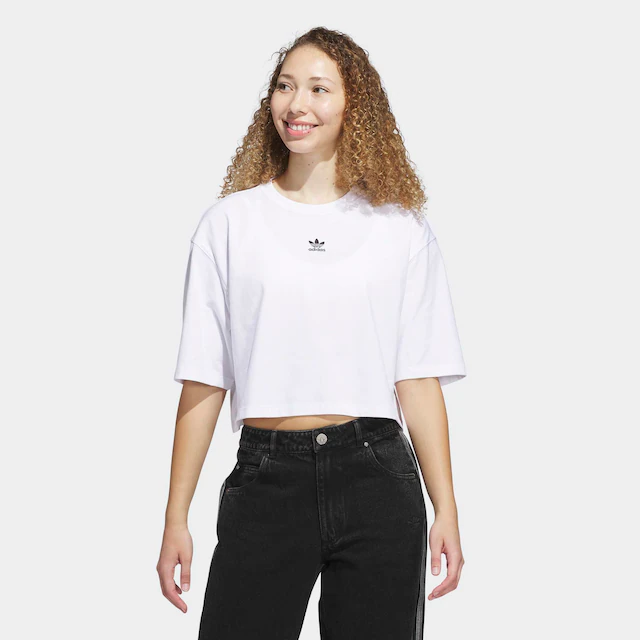 adidas Originals T-Shirt »ESSENTIALS CROP« mit Rundhalsausschnitt, ohne Verschluss, in normaler Länge
