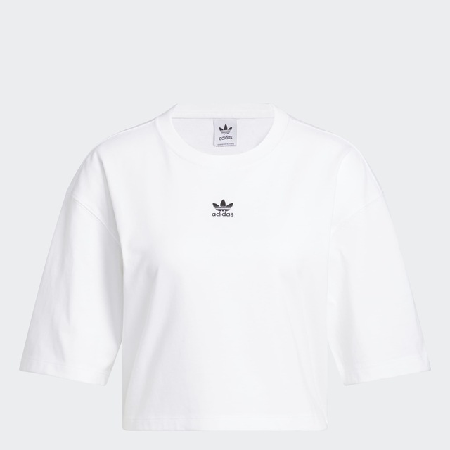 adidas Originals T-Shirt »ESSENTIALS CROP« mit Rundhalsausschnitt, ohne Verschluss, in normaler Länge